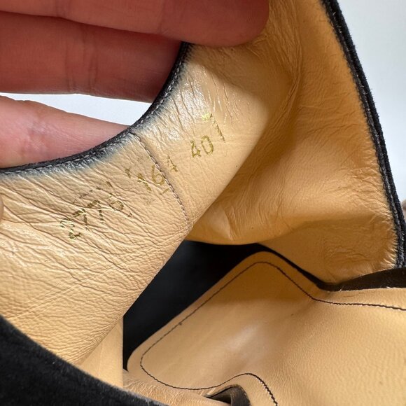 Barneys New York Black Suede Peep Toe Slingback Heel Bootie Women's sz EU40/US10 - Picture 12 of 12